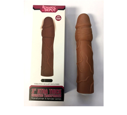 VIP 3 inch Vibrating Penis Extension (Chocolate)